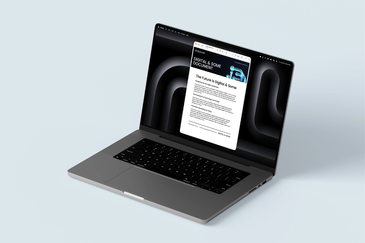 Macbook with Blog on Screen Mockup