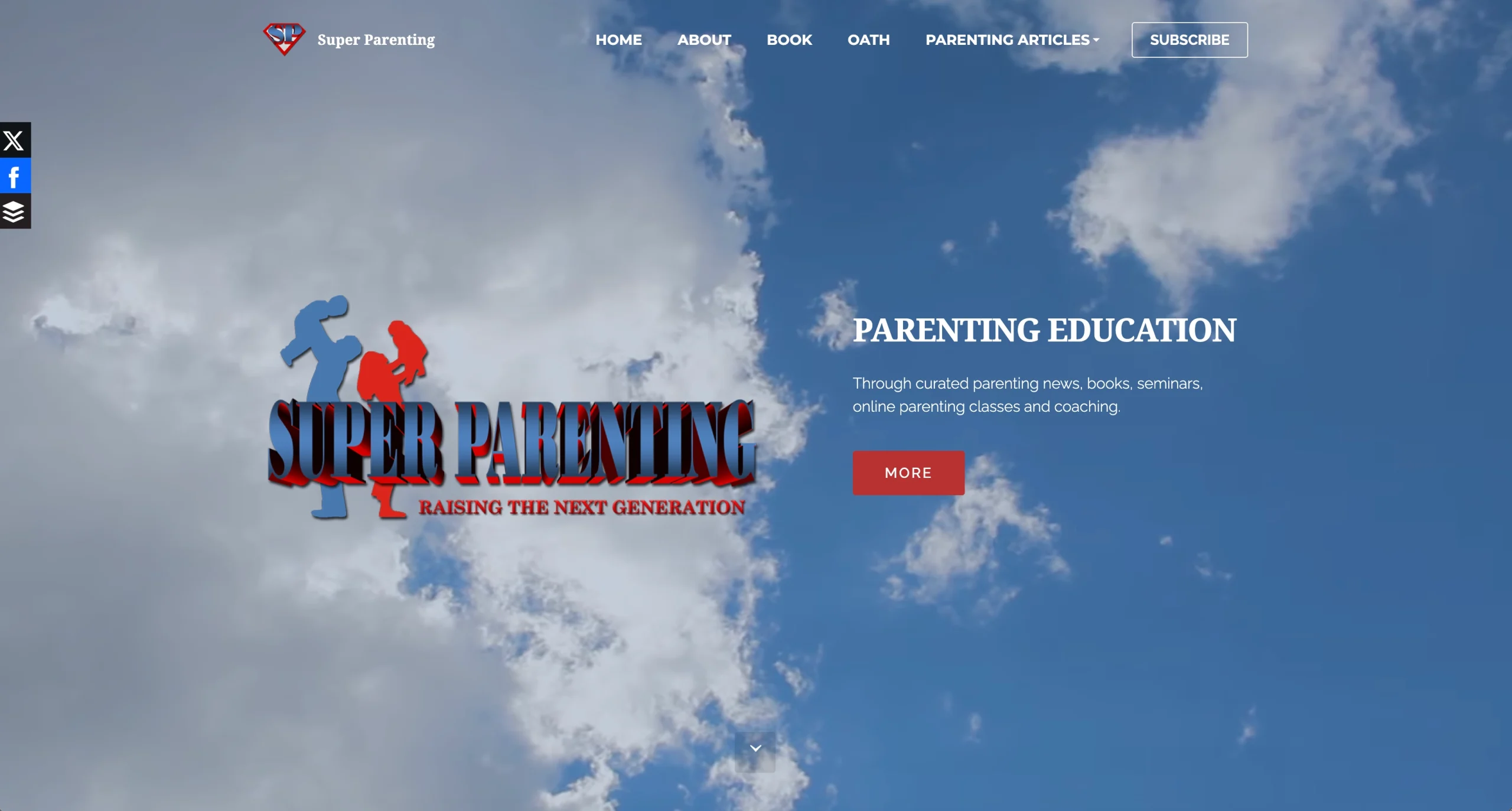 Super Parenting Website Hero Screenshot