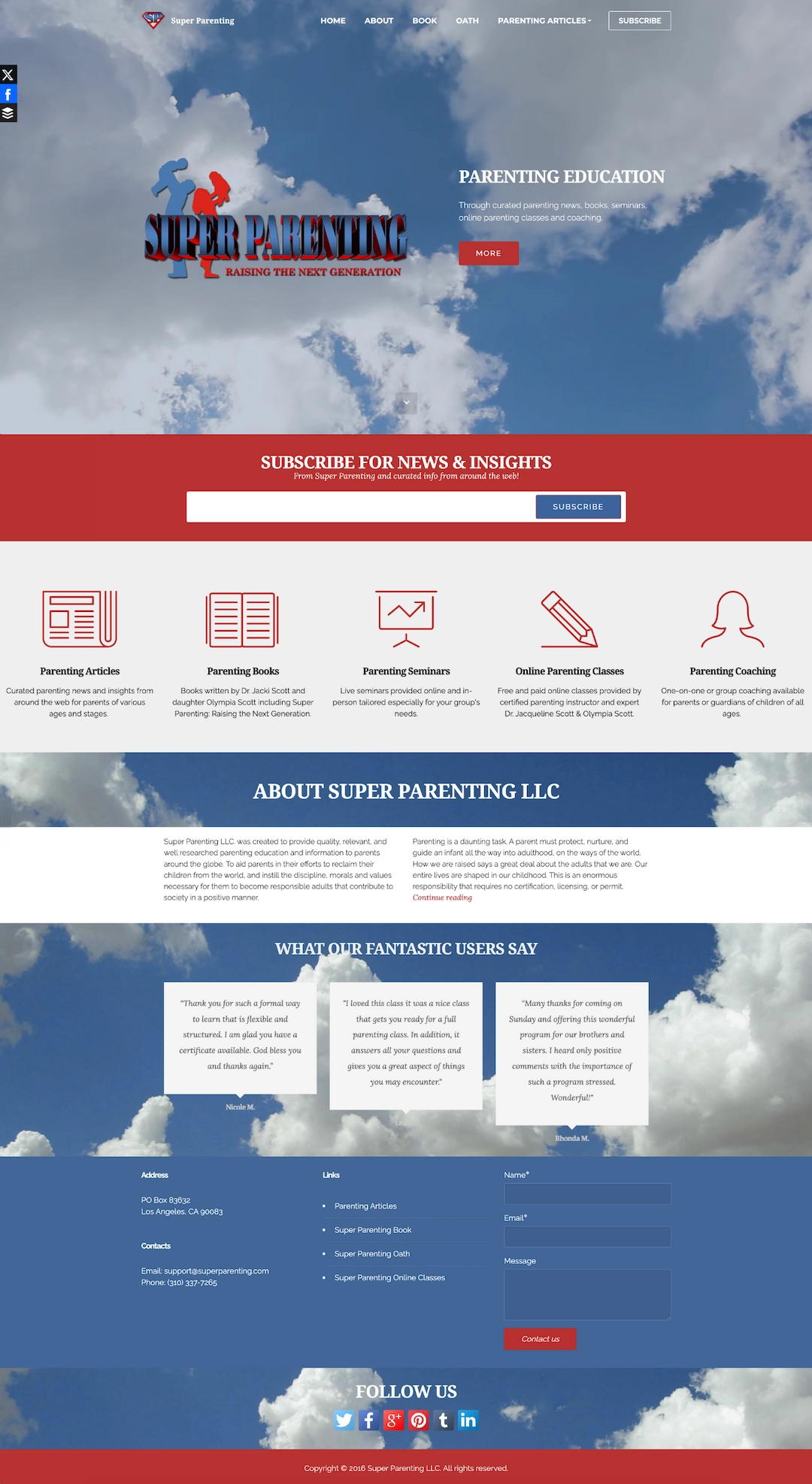 Super Parenting Website Screenshot